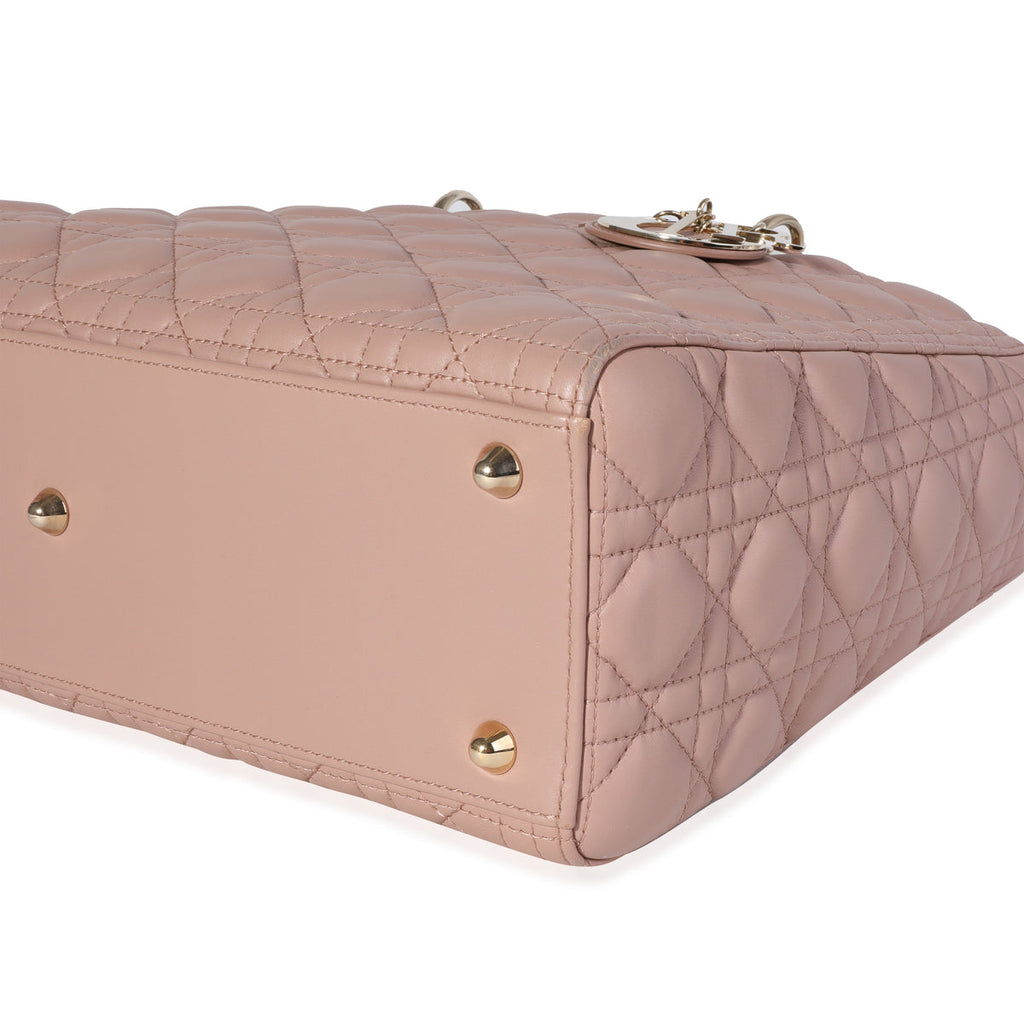 Dior Large Lady Dior Cannage Lambskin Bag - Pink Blush