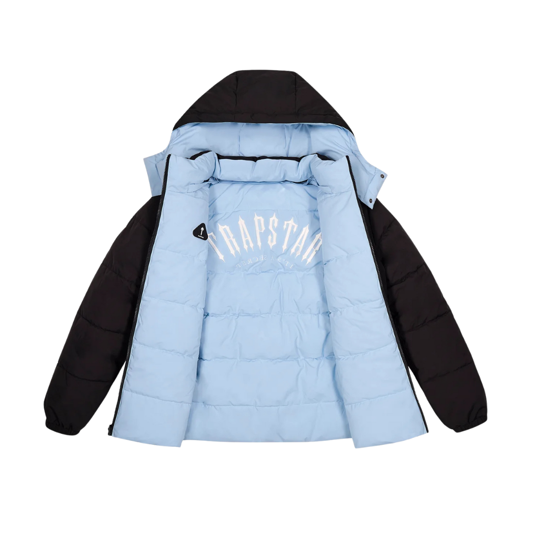 Trapstar Irongate Arch Reversible Puffer Jacket AW25 - Black / Light Blue
