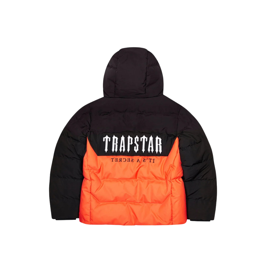 Trapstar Decoded Puffer Jacket - Black / Orange