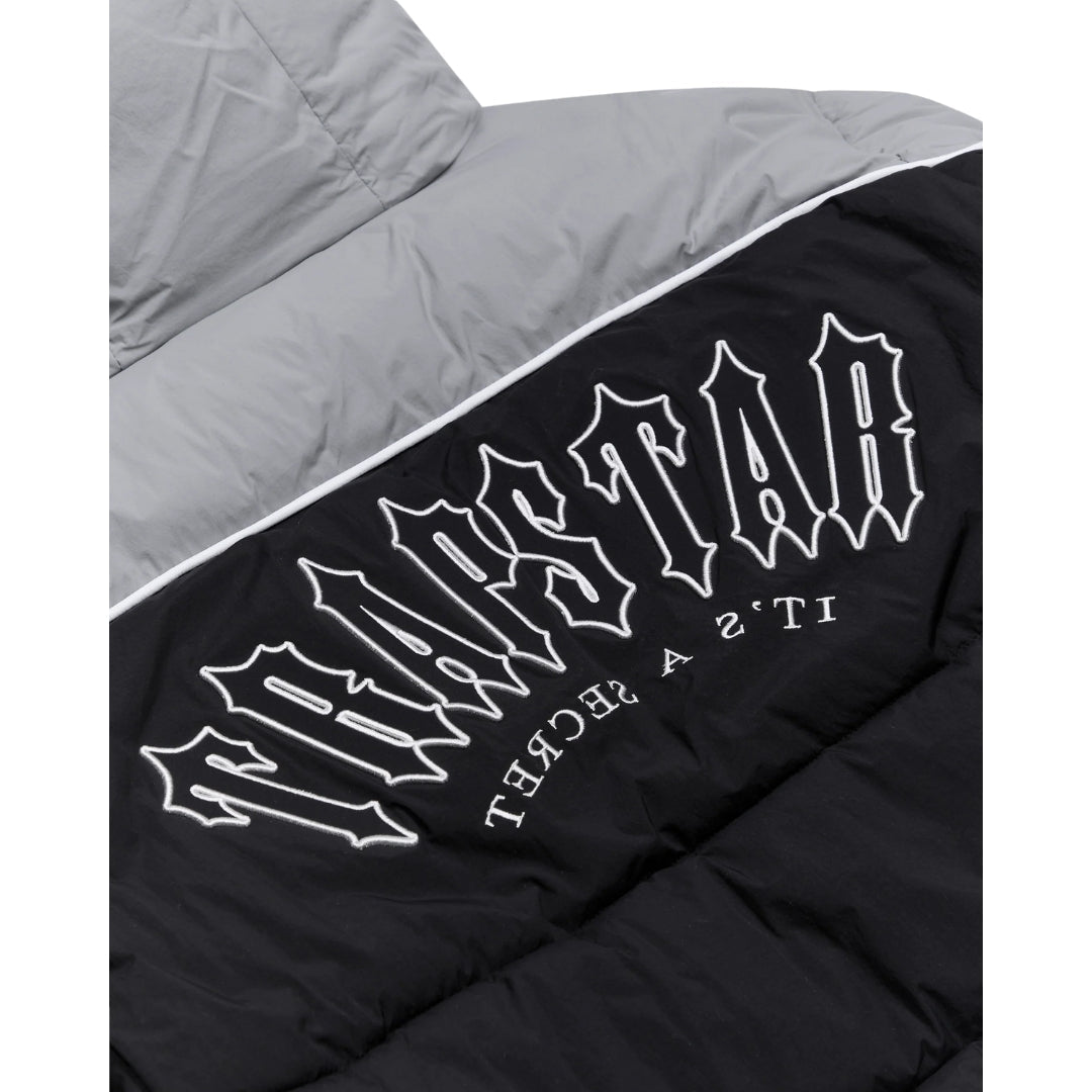 Trapstar Irongate Arch Piping Puffer Jacket - Black / Grey
