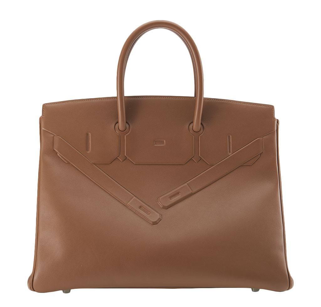 Hermes Shadow Birkin 35 Alezan Evercalf Leather