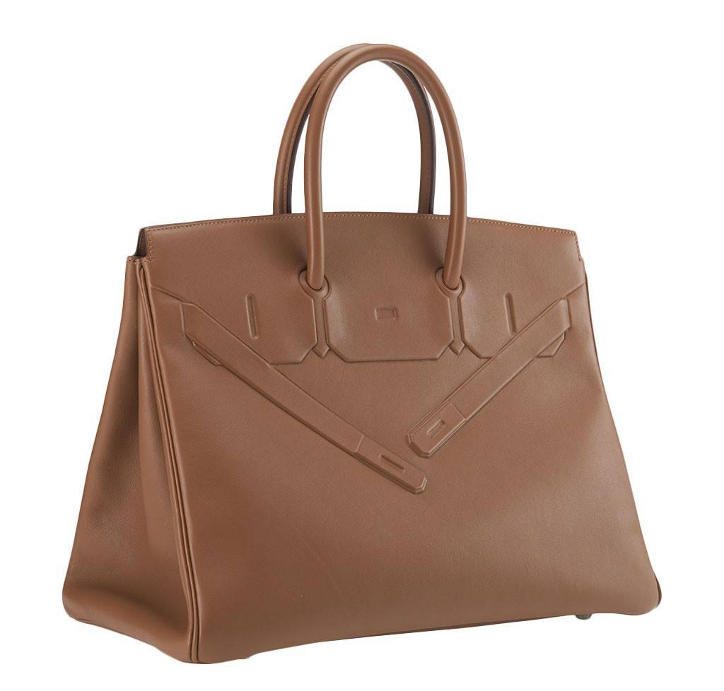 Hermes Shadow Birkin 35 Alezan Evercalf Leather