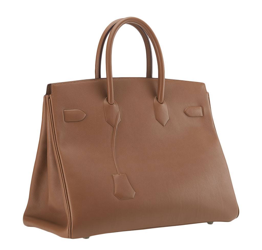 Hermes Shadow Birkin 35 Alezan Evercalf Leather