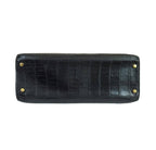 Hermes Kelly 32 Black Crocodile Gold Hardware Vintage
