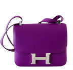 Hermes Constance 24 Anemone Swift Leather Palladium Hardware