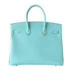 Hermes Birkin 35 Blue Atoll Togo Leather Palladium Hardware