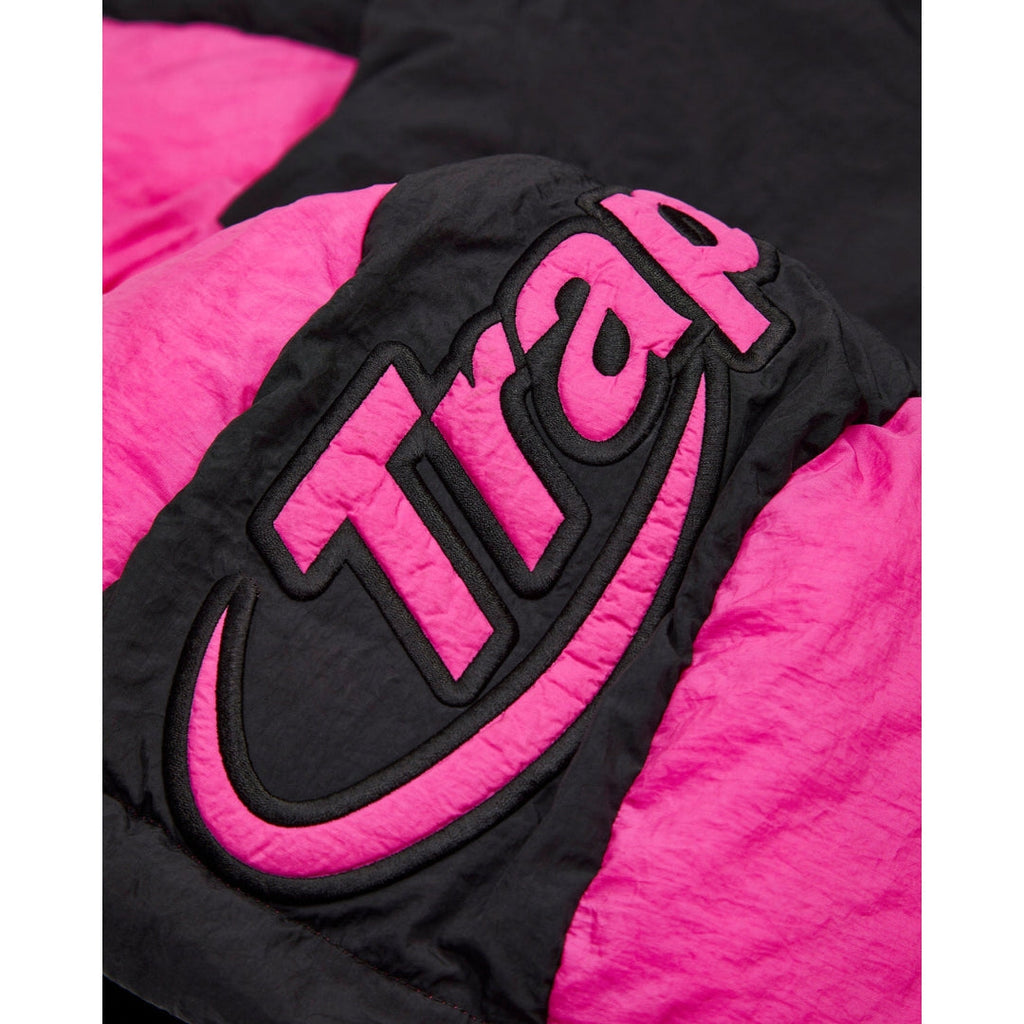 Trapstar Hyperdrive Hooded Puffer Jacket - Black / Pink
