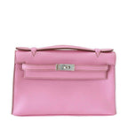 Hermes Kelly JPG Pochette 5P Pink Swift Leather Palladium Hardware