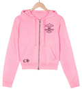 Chrome Hearts Zip Up Hoodie in Pink