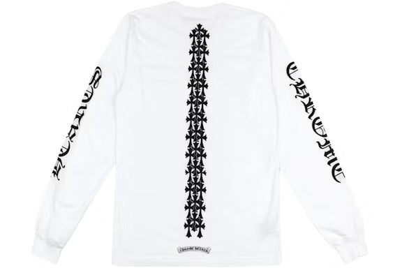 Chrome Hearts Tire Tracks Long Sleeve T-Shirt in White