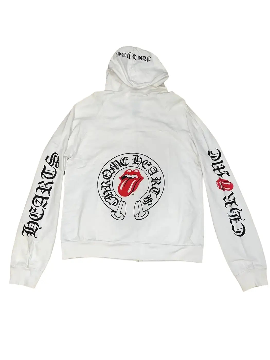 Chrome Hearts White Cotton Zip-Up Hoodie