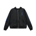 Chrome Hearts Blue Script Thermal Zip Up Hoodie, Black Thermal Cotton, Luxury Streetwear Front View.