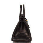 Hermes Black Matte Alligator Birkin 25cm Gold Hardware