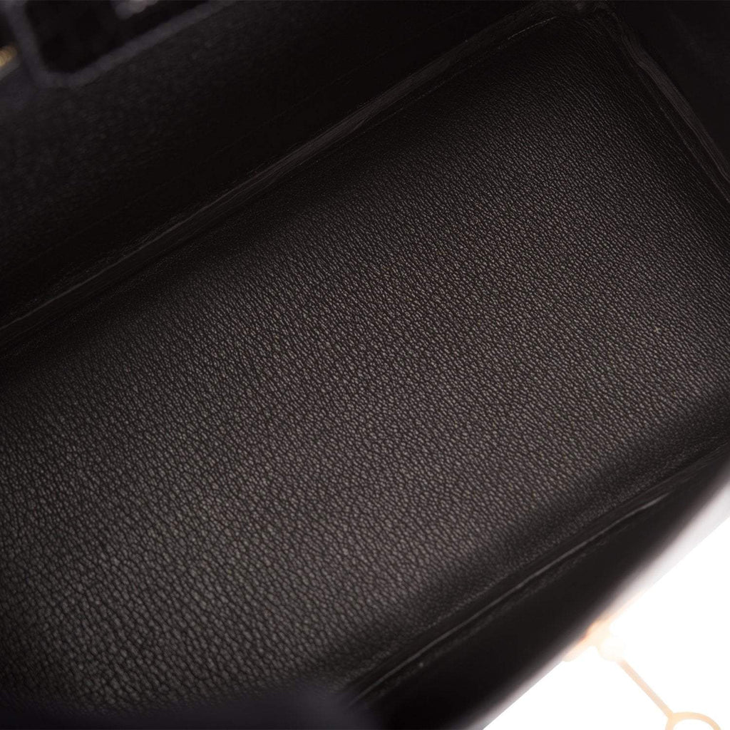 Hermes Black Shiny Niloticus Crocodile Birkin 25cm Gold Hardware