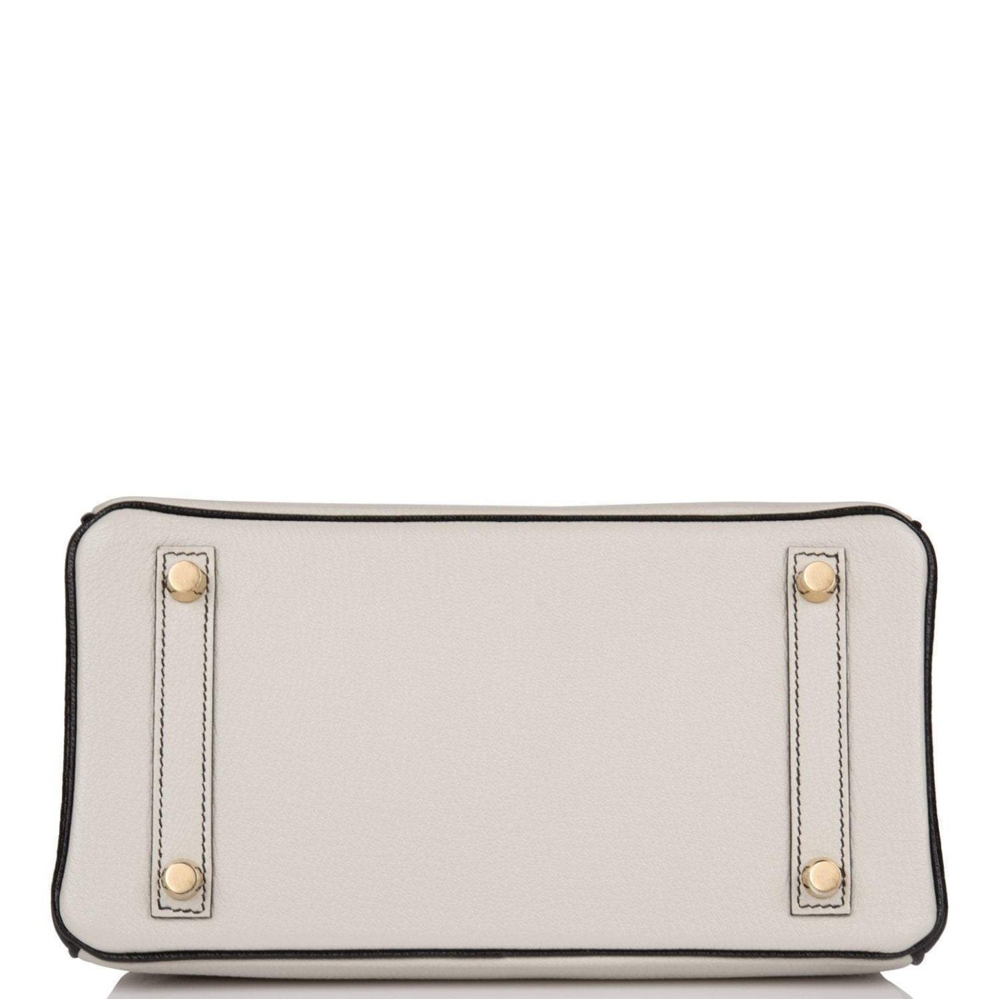 Birkin 25 Gris Perle and Black Chèvre Brushed Gold Hardware