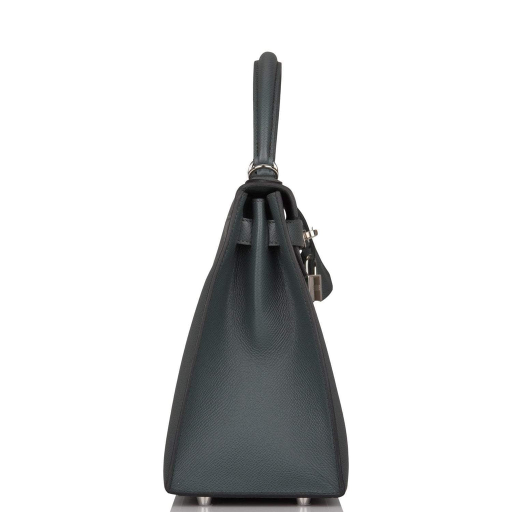 Hermes Bleu Orage Epsom Sellier Kelly 28cm Palladium Hardware