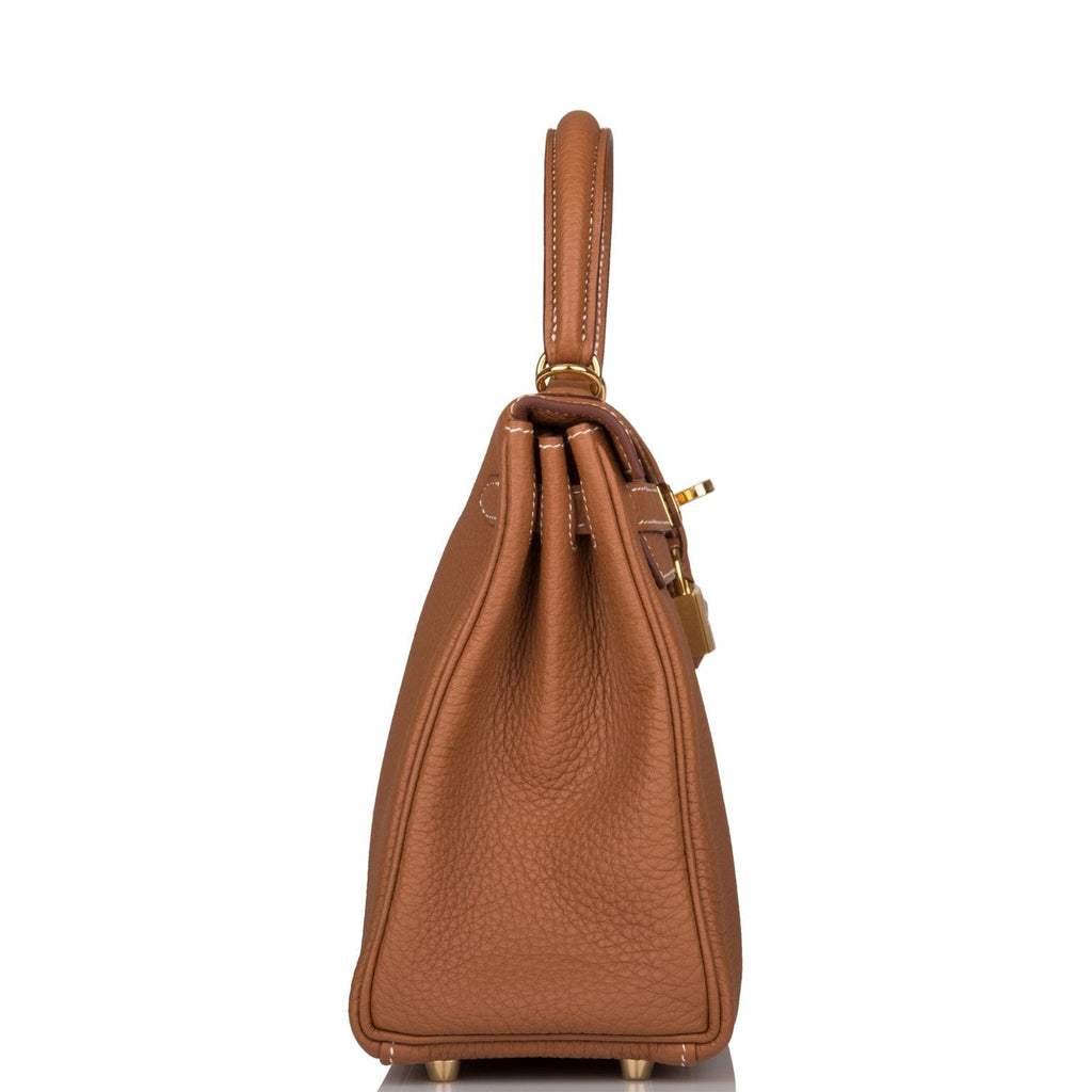 Hermes Gold Togo Retourne Kelly 25cm Gold Hardware