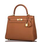 Hermes Gold Togo Retourne Kelly 25cm Gold Hardware