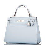 Hermes Bleu Brume Epsom Sellier Kelly 28cm Palladium Hardware
