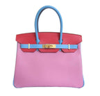 Hermes Birkin 30 HSS Special Order Pink Celeste & Rose Jaipur Epsom Leather Gold Hardware