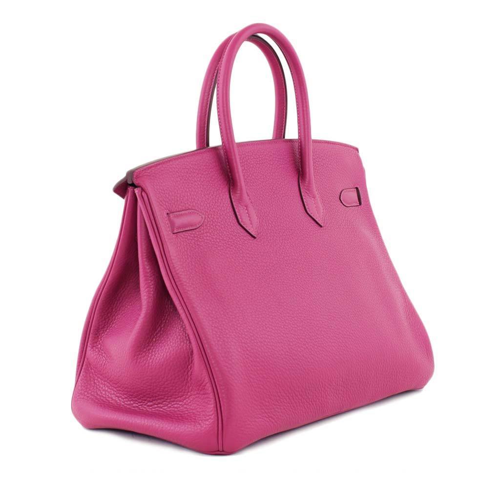 Hermes Birkin 35 Tosca Clemence Leather Palladium Hardware