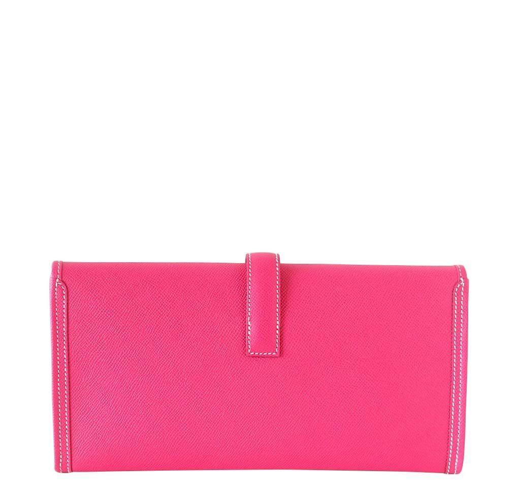 Hermes Jige 29 Rose Tyrien Epsom Leather Clutch