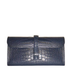 Hermes Jige 29 Clutch Bag Blue Alligator