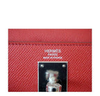 Hermes Kelly 32 Sellier Flag Flamingo Coral Epsom Leather Palladium Hardware
