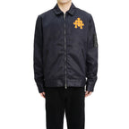 Chrome Hearts F&F Orange Triple Cross Nylon Zip Up Jacket in Navy
