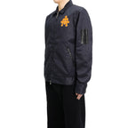 Chrome Hearts F&F Orange Triple Cross Nylon Zip Up Jacket in Navy
