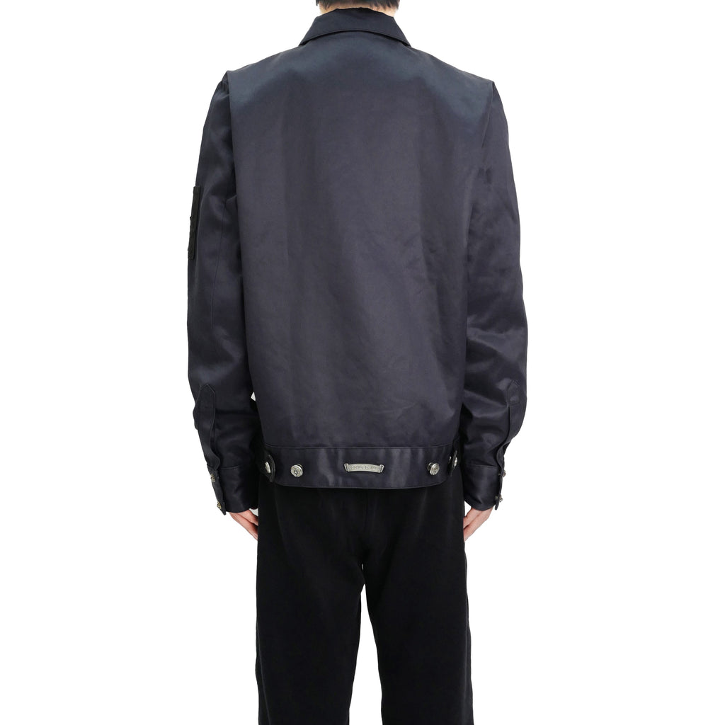 Chrome Hearts F&F Orange Triple Cross Nylon Zip Up Jacket in Navy