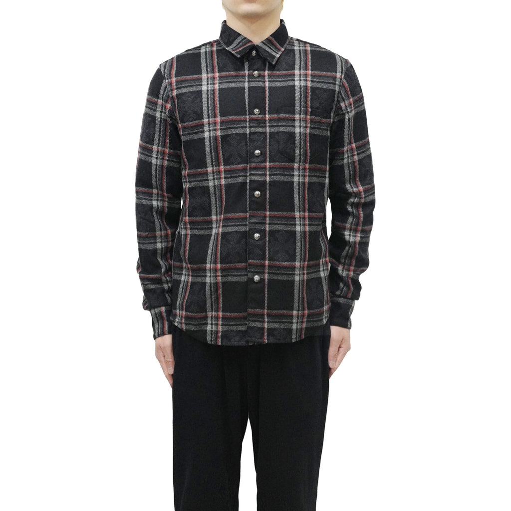 Chrome Hearts Gas Station Plaid Cashmere Black Shirt