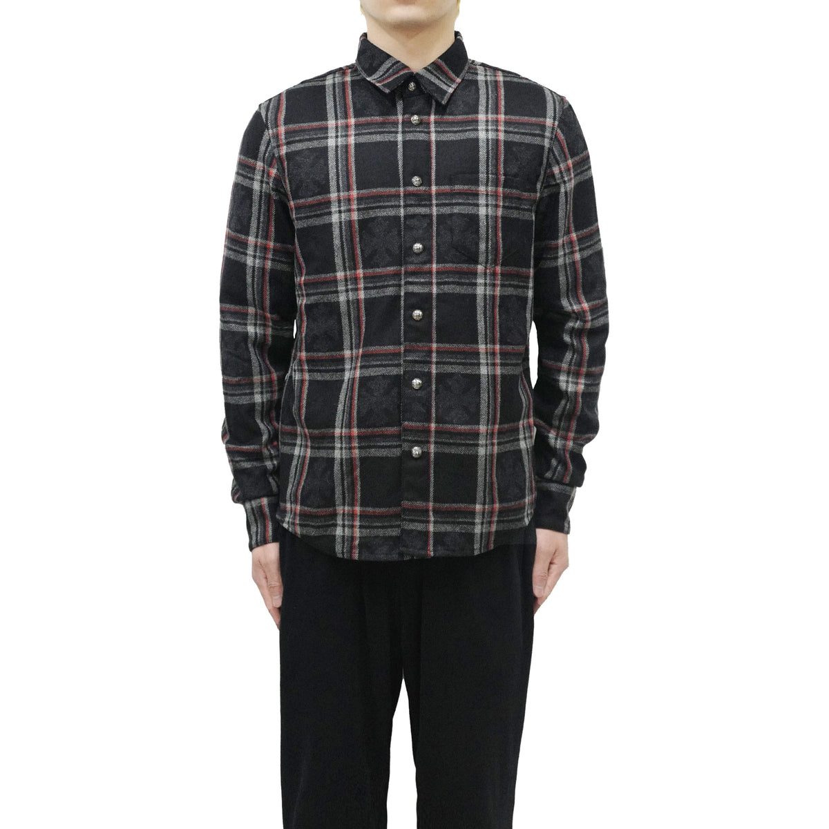 Chrome Hearts Gas Station Plaid Cashmere Black Shirt