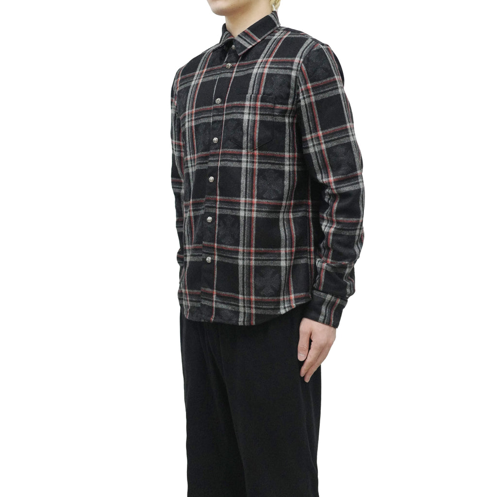 Chrome Hearts Gas Station Plaid Cashmere Black Shirt
