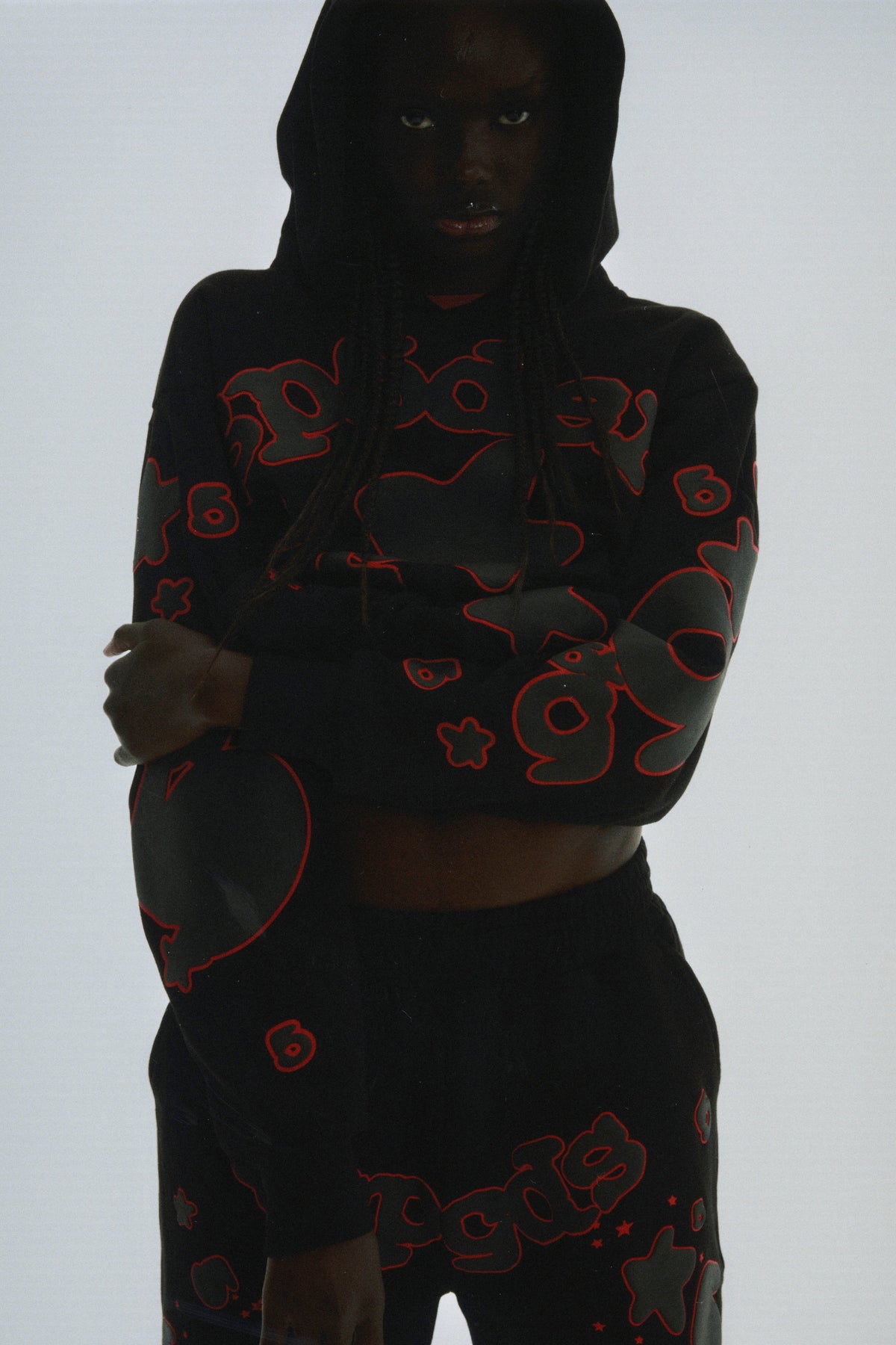 Sp5der Beluga Outline Hoodie - Black