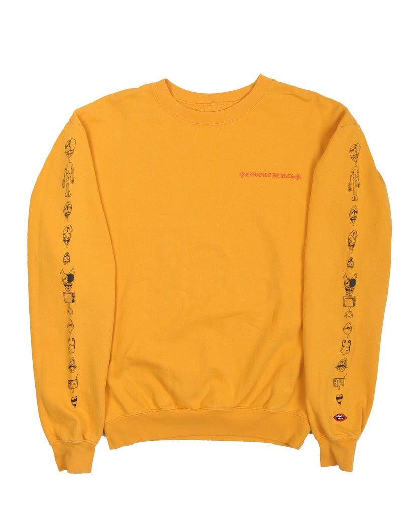Chrome Hearts Matty Boy Call Me Crewneck Sweatshirt in Orange