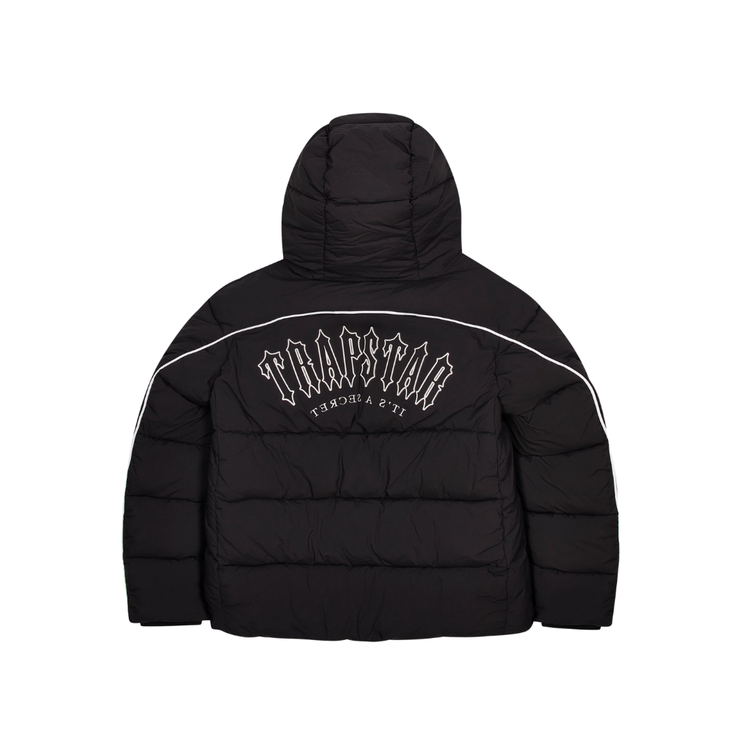 Trapstar Irongate Arch Piping Puffer Jacket - Black / White