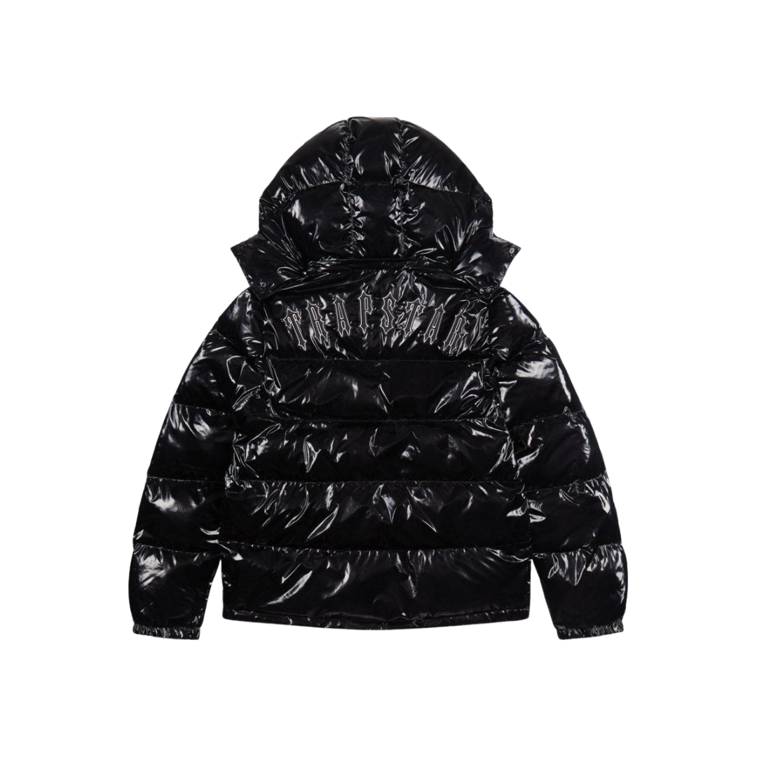 Trapstar Irongate Detachable Hooded Puffer Jacket - Shiny Black