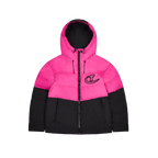 Trapstar Hyperdrive Hooded Puffer Jacket - Black / Pink