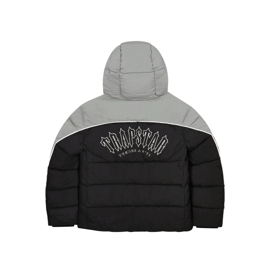 Trapstar Irongate Arch Piping Puffer Jacket - Black / Grey