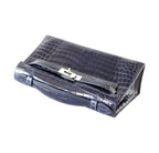 Hermes Kelly JPG Pochette Bleu Abyss Crocodile Palladium Hardware