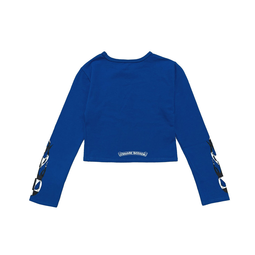 Chrome Hearts Matty Boy Flames Blue Biker Top