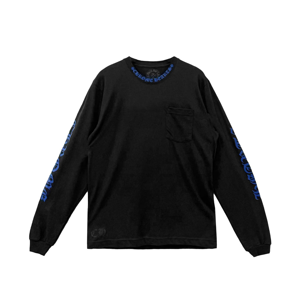 Chrome Hearts Neck Logo Long Sleeve Tee in Black