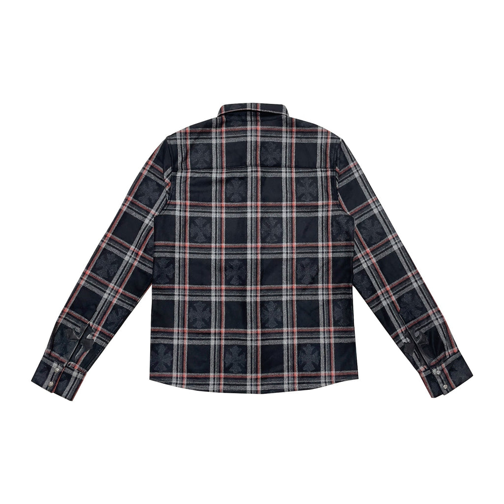 Chrome Hearts Gas Station Plaid Cashmere Black Shirt