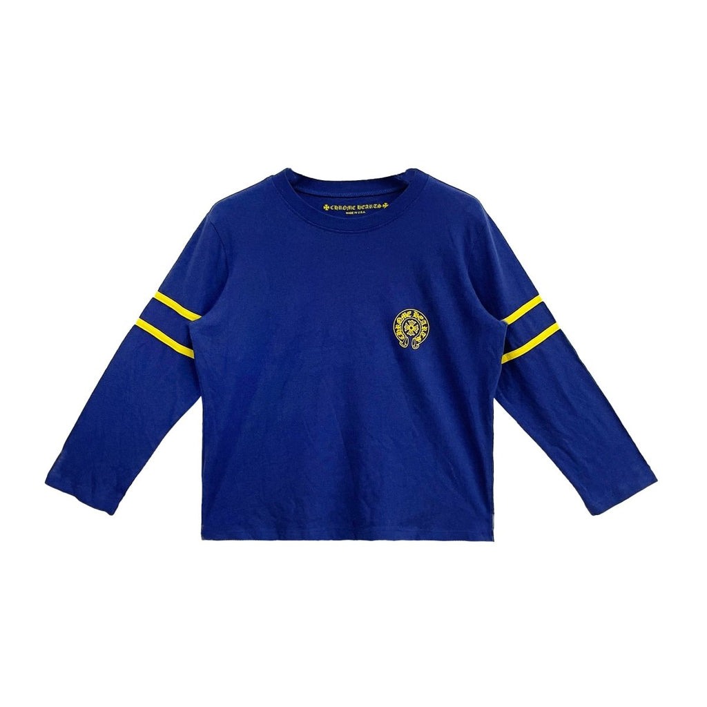 Chrome Hearts 33 Horseshoe Blue Long Sleeve T-Shirt - Cotton Tee - back view