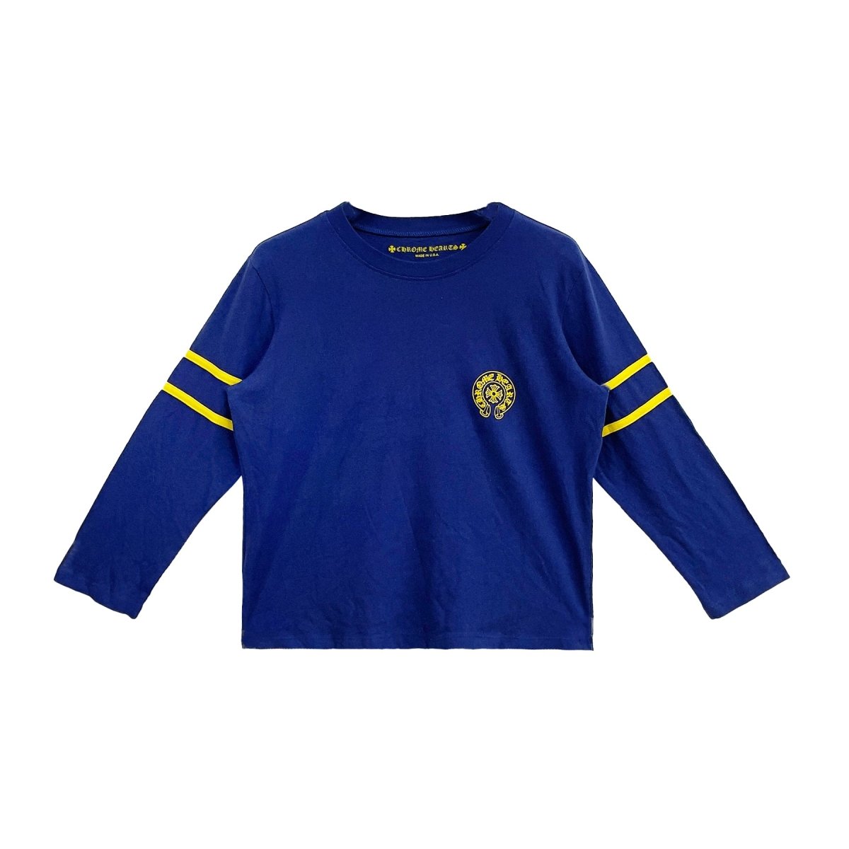 Chrome Hearts 33 Horseshoe Blue Long Sleeve T-Shirt - Cotton Tee - back view