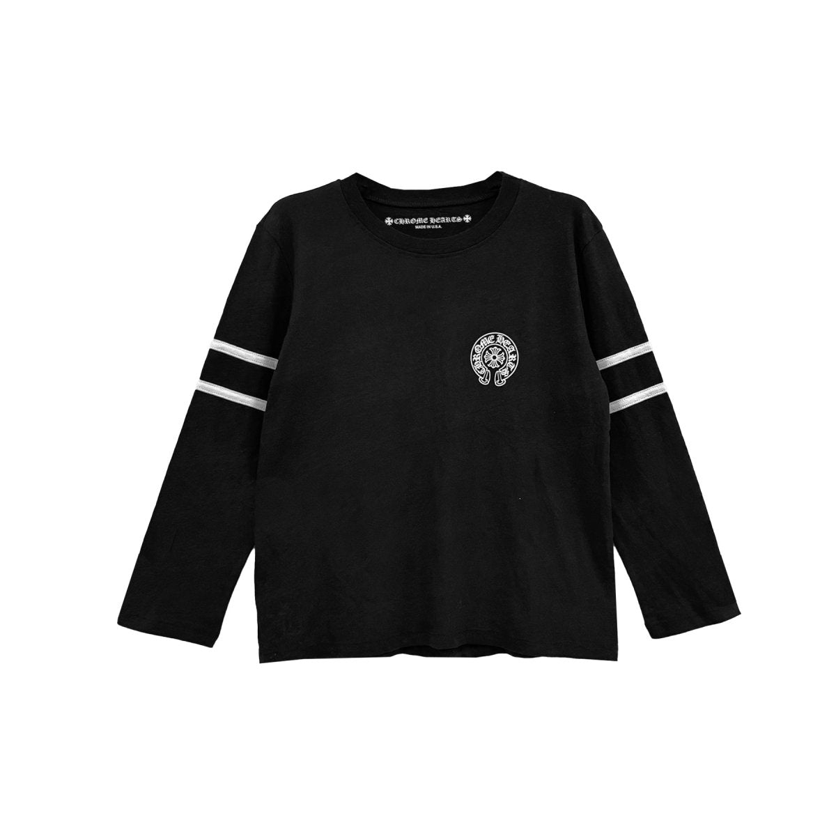 Chrome Hearts 33 Horseshoe Logo Black Long Sleeve Tee - front view