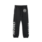 Chrome Hearts All Over Monogram Horseshoe Logo Sweatpants in Black