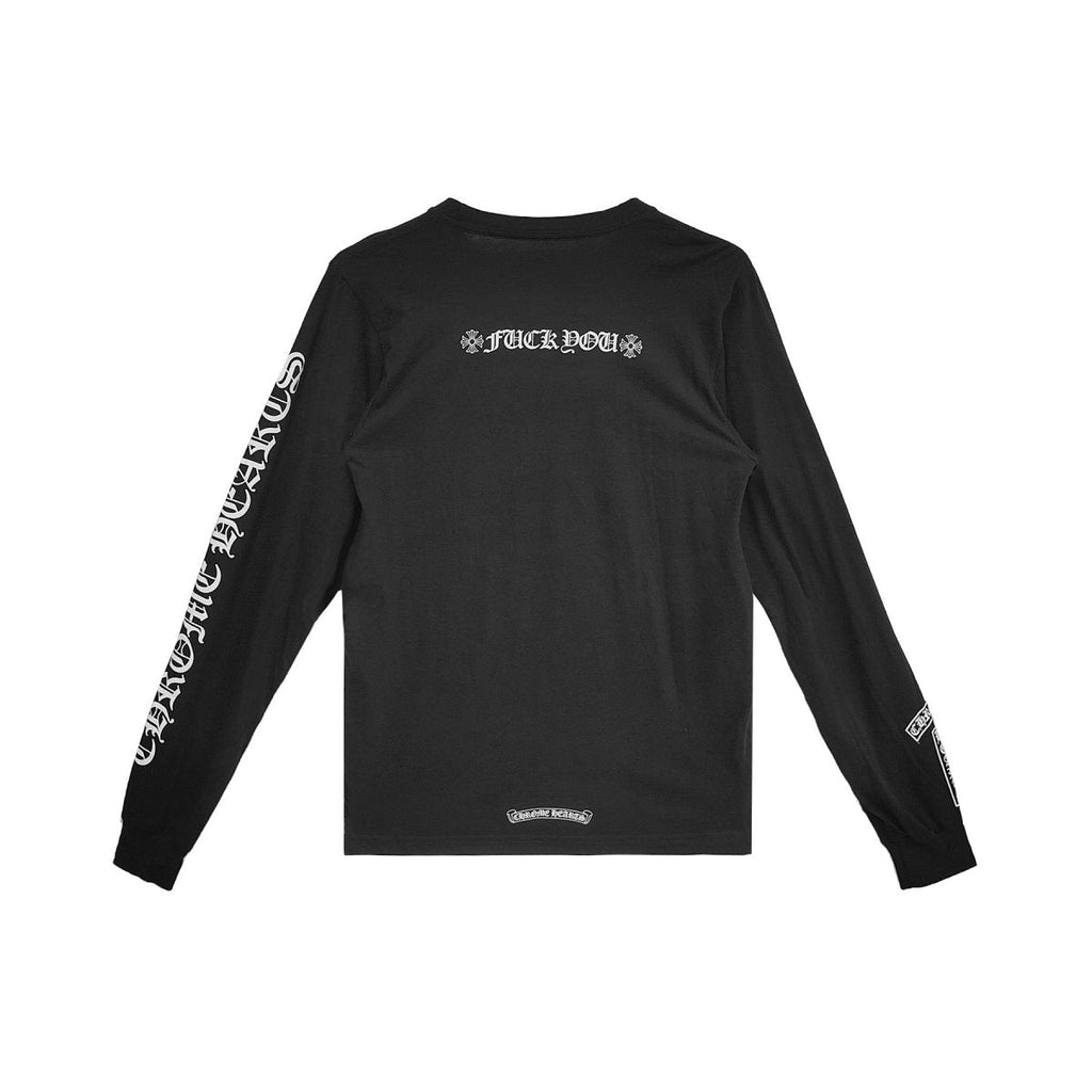 Chrome Hearts Black Floral FU Long Sleeve T-shirt - back view
