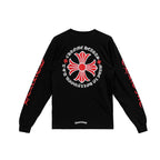 Chrome Hearts Black Hollywood Red Cross Logo Long Sleeve Shirt - front view